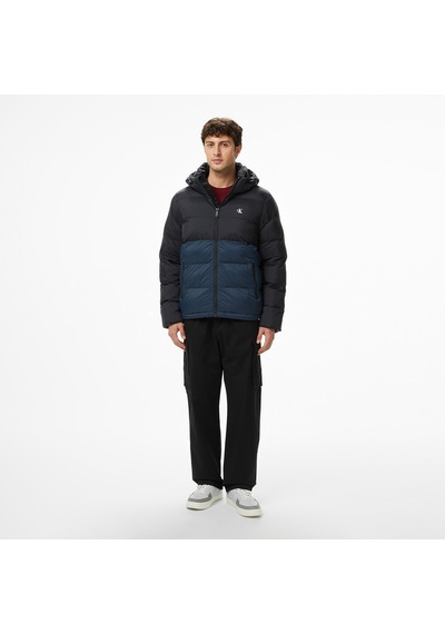 Calvin Klein Nylon Color Bock Puffer Erkek Siyah Montlv04rd527g