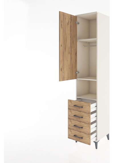 Hyperion Dolap 3 Raflı 4 Çekmeceli Tek Askılı 44x44x221 Aytaşı-çam Aytası Hyperion Dolap 3 Raflı 4 Çekmeceli Tek Askılı 44x44x221 Aytaşı-çam Aytası
