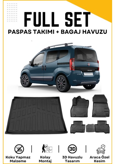 Fiat Fiorino 2023 Model Birebir Uyumlu Bagaj Havuzu+paspas Seti