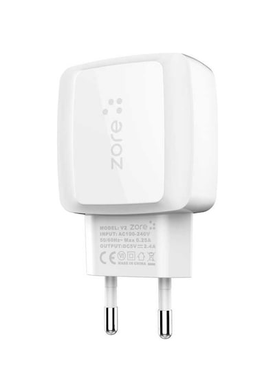 Vest Serisi V2 Type-C 2 In 1 2.4A Hızlı Şarj Seti-Beyaz