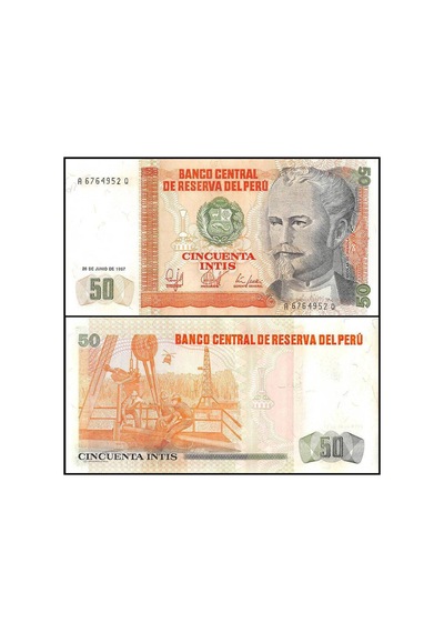 Peru 1987 Yılı 50 Intıs Kağıt Para Çil Unc Koleksiyon Para
