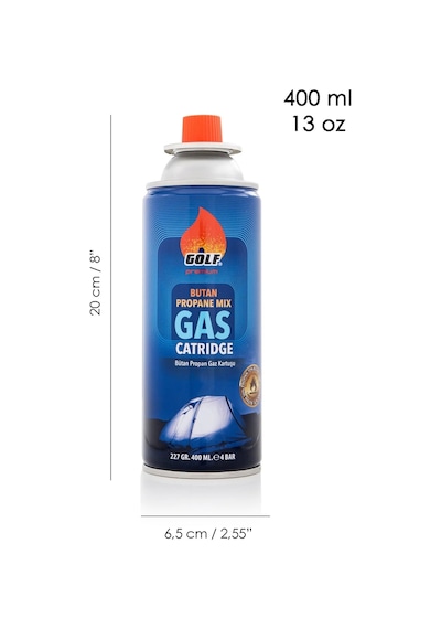 2 Adet Bütan Propan Gaz Kartuşu - Valfli Kartuş Kamp Ocağı Gazı 227 Gr Beyaz