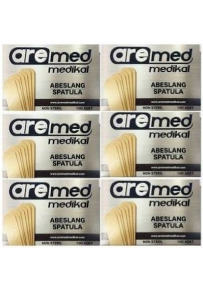Aremed Abeslang Tahta Dil Basacağı Dil Çubuğu Ahşap Ağda Spatulası 6 x 100'lü