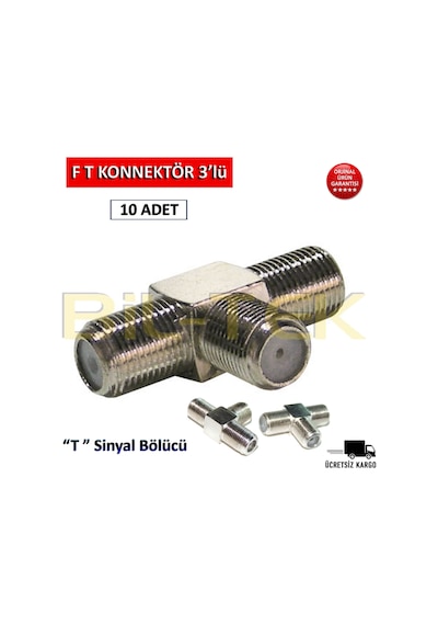 F T Konnektör 3'lü Sinyal Bölücü 10 Adet