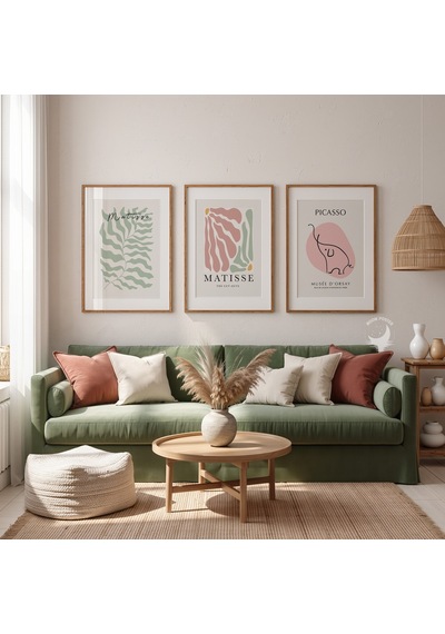 3'lü Matisse Picasso Poster Seti Modern Sanat Minimalist Duvar Dekoru