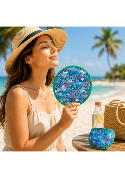 Bakgelal Katlanabilir Cep Yelpazesi 21 Cm Kılıflı Kore Yelpazesi Ultra Hafif, Katlanabilir, 10 Farklı Desen Seçeneği Plaj, Seyahat, Festival Ve Günlük Kullanım İçin - 03-11-000007