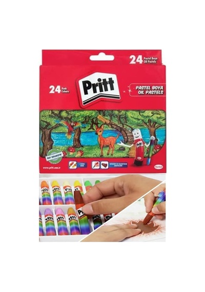 Pastel Boya 24 Renk 1 Paket Pritt Pastel Boya 24 Lü Karton Kutulu Parlak Canlı Ve Örtücü Renkler Diğer