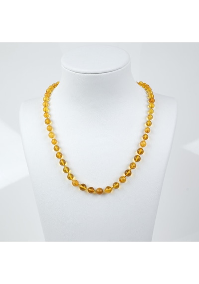 Doğal Damla Kehribar 50cm Kolye Açık Sarı