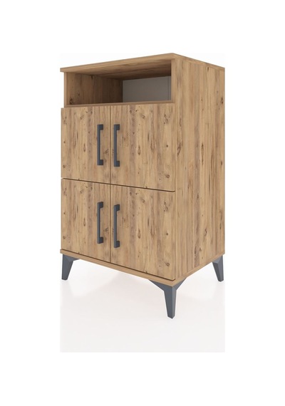 Hyperion Komodin 2 Raflı 4 Kapaklı 60x44x96 Çam-çam Çam