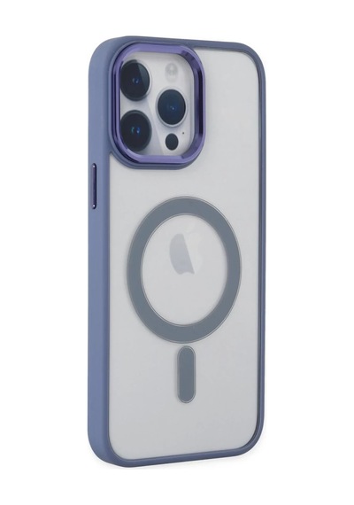 Apple iPhone Uyumlu,  14 Pro Kılıf Room Magneticsafe Silikon - Sierra Blue