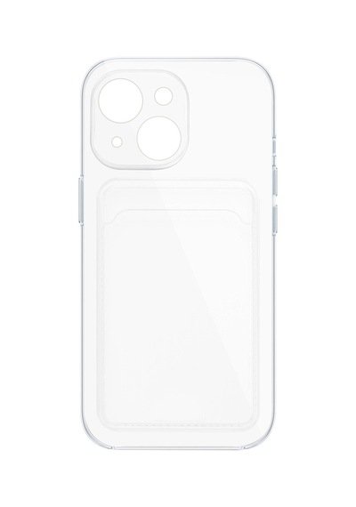 Apple iPhone 13 / 14 Uyumlu Kartlık Detaylı Şeffaf Silikon Kılıf Yuki Serisi