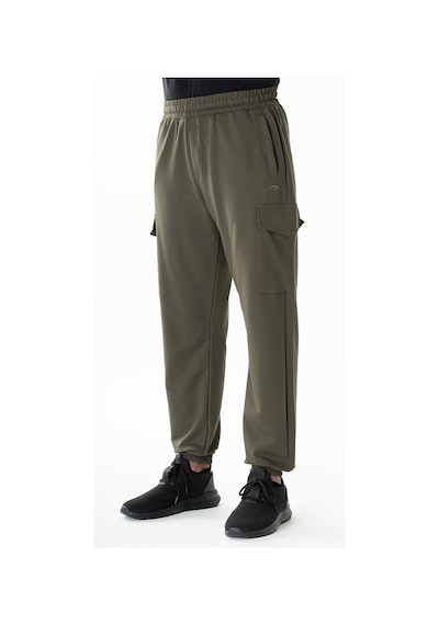 Maraton Sportswear Oversize Erkek Ribana Paça Basic Haki Eşofman Altı 22396 Haki