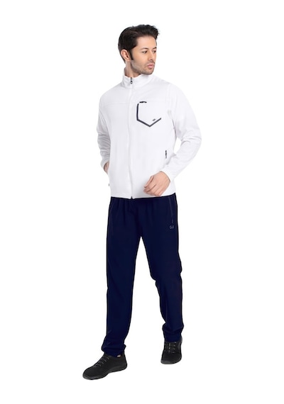 Crozwise 1242-08 Lycra Armüllü Erkek Eşofman Takım Beyaz