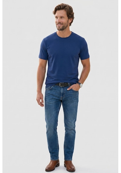 Tudors Erkek Regular Fit Klasik Kesim Ekstra Soft Modal Kumaş Bisiklet Yaka Kısa Kollu Lacivert Tişört-50819