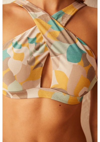 Penti Çok Renkli Merry Desenli Halter Bikini Üstü