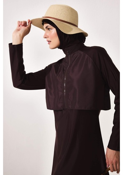 Defacto Regular Fıt 5li Kahverengi Burkini Mayo G8897ax26smbn340 Kahve-bn340