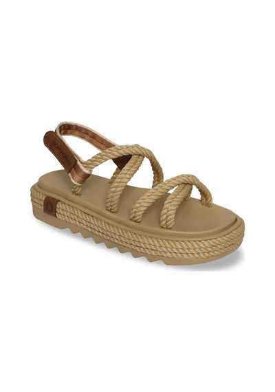 Bohonomad Tahiti Mid Platform Kadın Sandalet - Bej