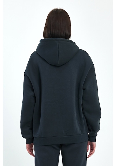 Odda Kadın Kapüşonlu Şardonlu Sweatshirt Antrasit