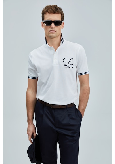 Lufian Erkek Polo Yaka T Shirt 111040216 Beyaz Beyaz