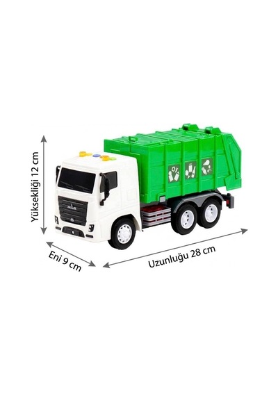 Sesli Işıklı Çöp Kamyonu - Minik Şoförlerin Favorisi 28 Cm Eğitici Eğlenceli Oyuncak