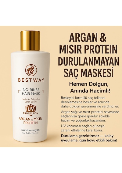 Bestway Argan Mısır Durulanmayan Saç Maskesi