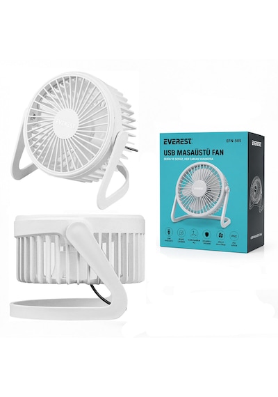 Go İthalat Usb Şarjlı - Pvc Gövde 14.5x14.1cm Masa Üstü Fan - Vantilatör Efn-505