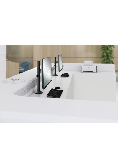 Tr Monitör Tutucu - Masa Kelepçesi - 1 Monitör - 32 İnçe Kadar - 8 Kg'a Kadar - Vesa 75x75, 100x100 - Siyah