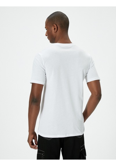 Koton Basic Tişört Slim Fit Kısa Kollu Bisiklet Yaka Beyaz 5wam10041hk Beyaz