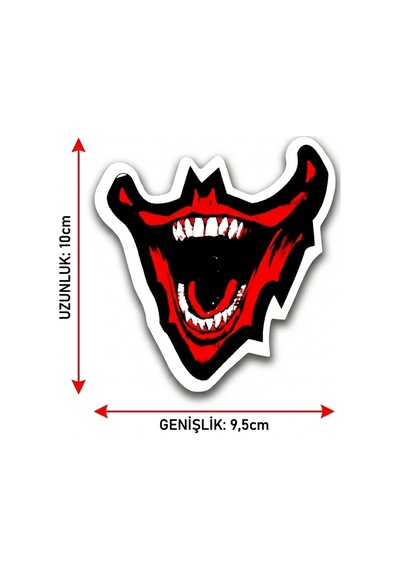 Kırmızı Gülen Joker Oto Stickeri 10x9,5cm