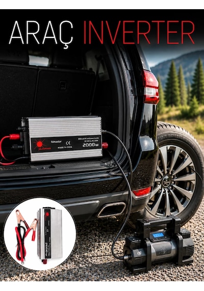 2000w Araç İnverter Aküden Güç Dönüştürücü Elektrik Üreten Taşınabilir Belirtilmemibelirtilmemişş