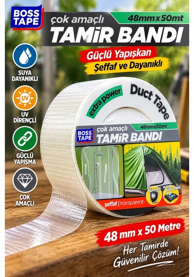 Cbandı 48 Mm X 50 Metre Suya Dayanıklı, Uv Dirençli, Güçlü Yapışkanlı Duct Tape