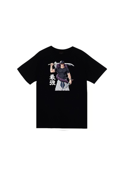 Jujutsu Kaisen - Toji Fushiguro - Anime Baskılı Unisex %100 Pamuk Siyah T-shirt SIYAH