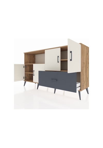 Hyperion Konsol 4 Raflı Tek Çekmeceli 4 Kapaklı 176x44x99 Çam-ayt Çam-aytaşı/antrasit Hyperion Konsol 4 Raflı Tek Çekmeceli 4 Kapaklı 176x44x99 Çam-ayt Çam-aytaşı/antrasit