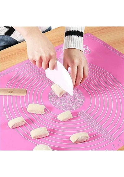 Baker Home Büyük Boy Silikon Hamur Açma Matı 65x45 Cm Pembe