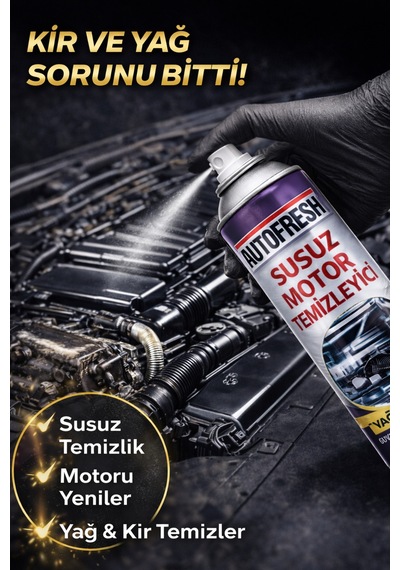 Susuz Motor Temizleyici Sprey 500 Ml Yağ & Gres Çözücü, Parlatıcı Etkili Motor Temizliği