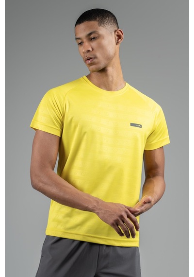 Maraton Regular Erkek Bisiklet Yaka Sarı T-shirt Sarı