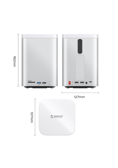 Orico M435 Mini Tower Mac Mini 2024 Workstation - M.2 Nvme, 2xhdd Yuvalı,raıd,usb 3.2,type-c,sd/tf Card