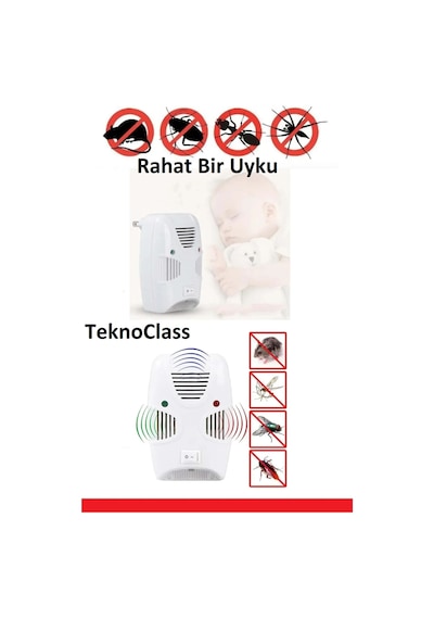 Ultrasonik Cihaz Elektrikli Prize Takılır Kaçırıcı Haşere Fare Sinek Böcek Kovucu