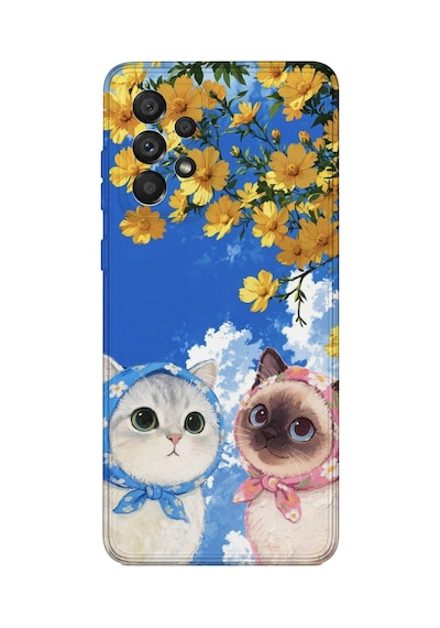 Samsung Galaxy M52 Uyumlu Baskılı Şeffaf Telefon Kılıfı Koleksiyon: Kawaii Cat 10