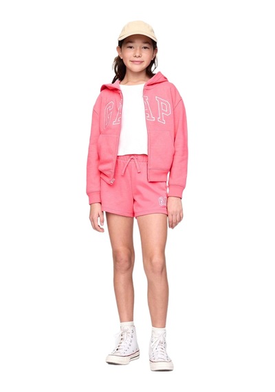 Gap Relaxed Gap Logo Fermuarlı Sweatshirt - 746744-9998 Pembe