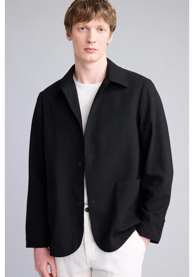 Defacto Regular Fıt Polo Yaka Yarım Astar Blazer Ceket G7591ax26smbk27 Siyah-bk27