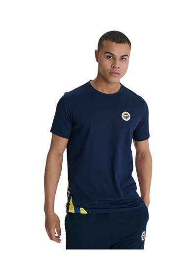 Fenerium Erkek Trıbun Çubuklu Detaylı Tshırt Lacivert