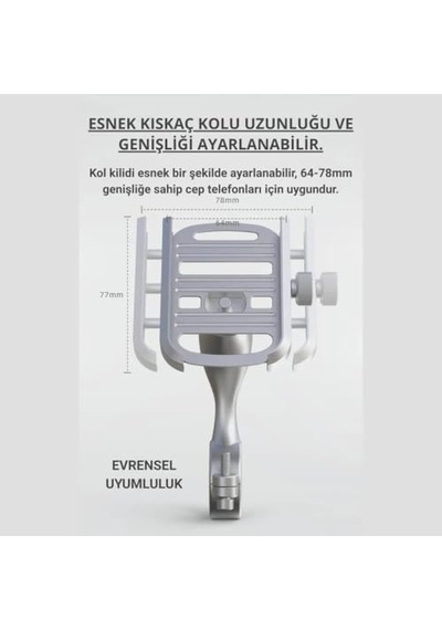 Alüminyum Gidon Sıkıştırmalı Motosiklet Telefon Tutucu Scooter Bisiklet Telefon Tutucu Sarsılmaz