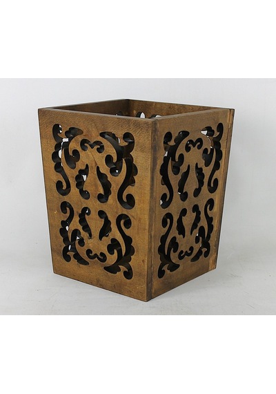 Eskitme Ahşap Oymalı Kova 23xx23x27 Cm.