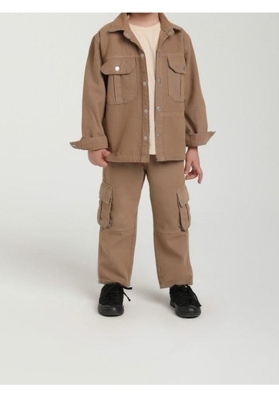 Jack Lions Erkek Bebek Çocuk Cepli Kargo Pantolon-15630 Camel