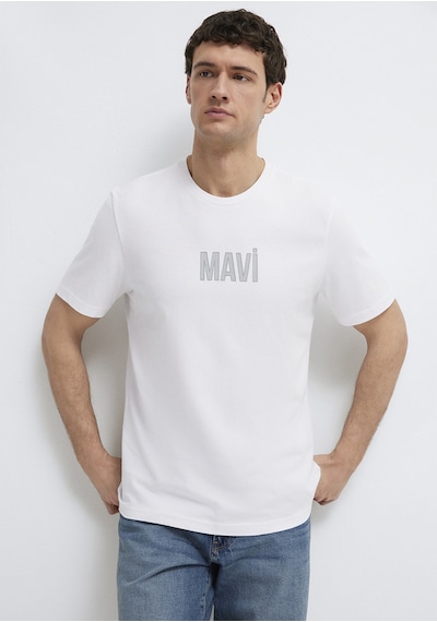 Mavi - Mavi Logo Baskılı Beyaz Tişört 0613186-620 Beyaz