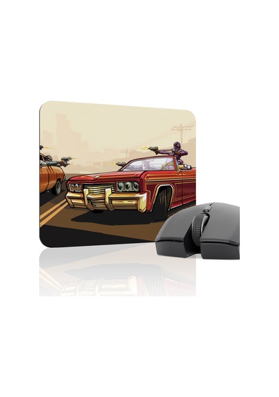 Gta San Andreas Kaymaz Dikişli Kauçuk Oyuncu Mousepad V1 - 22x18 Gaming Mouse Pad Fare Altlığı