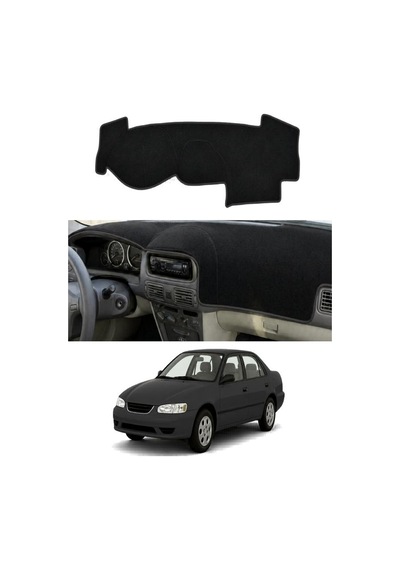Toyota - Corolla 2000-2006 Uyumlu Torpido Koruma Kılıfı - Siyah Şeritli