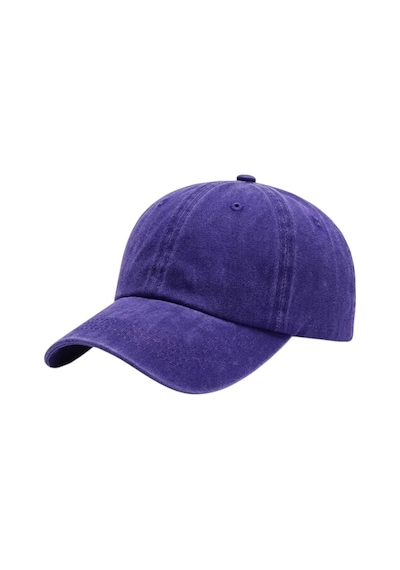 Uniquetrenders Kadın Eskitme Vintage %100 Pamuklu Ayarlanabilir Beyzbol Kep Şapka Mor