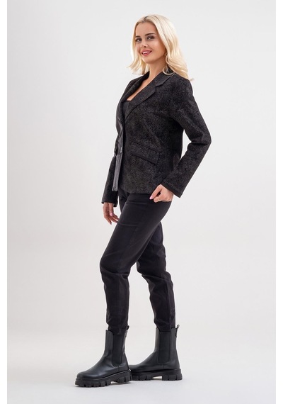 Bold & Young Kadın Baskılı Kadife Blazer Ceket Likralı Pamuklu Kumaş, Astarlı, Çift Cepli Kadife Desenli Siyah Bold & Young Kadın Baskılı Kadife Blazer Ceket Likralı Pamuklu Kumaş, Astarlı, Çift Cepli Kadife Desenli Siyah